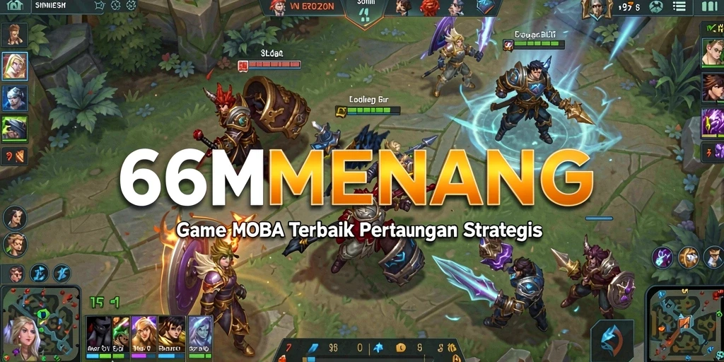 Tampilan seru gameplay MOBA di 66MENANG dengan aksi strategis.