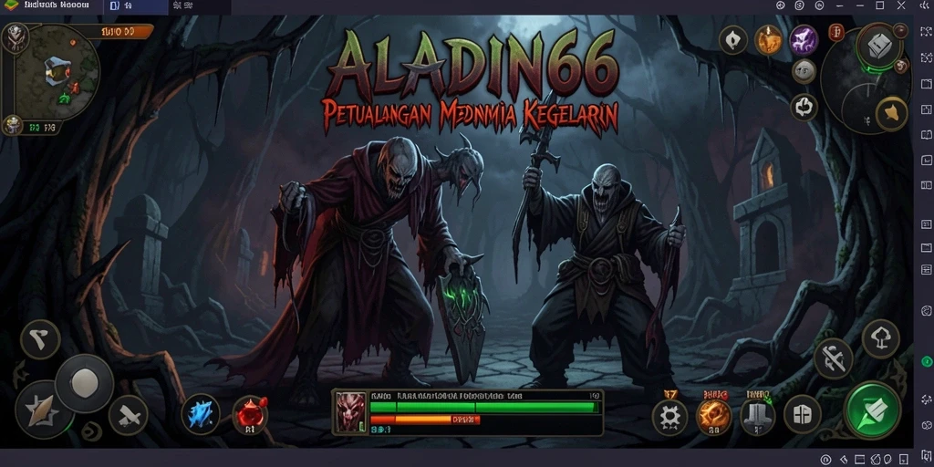 Tangkapan layar menakutkan dari gameplay ALADIN66 di dunia kegelapan.