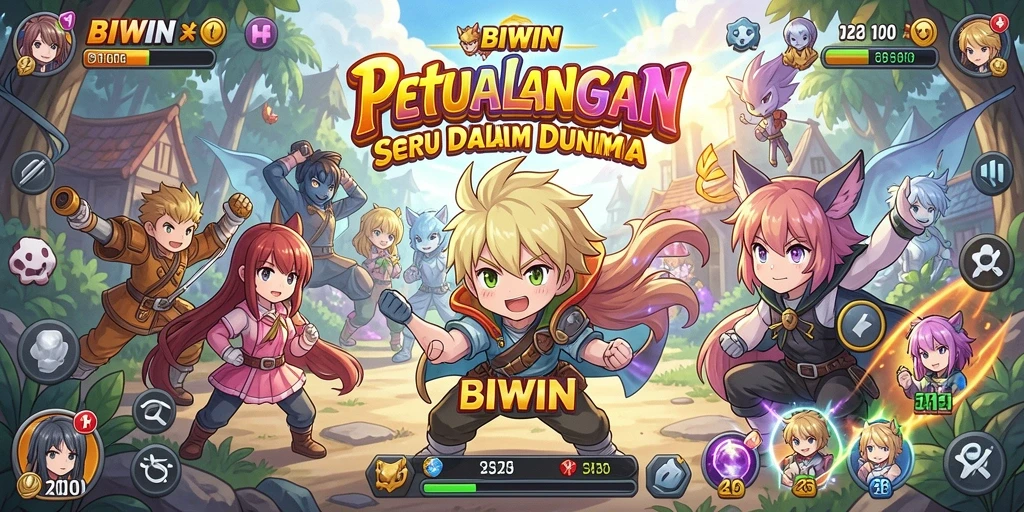 Tampilan gameplay seru dan karakter anime yang menarik dalam BIWIN.