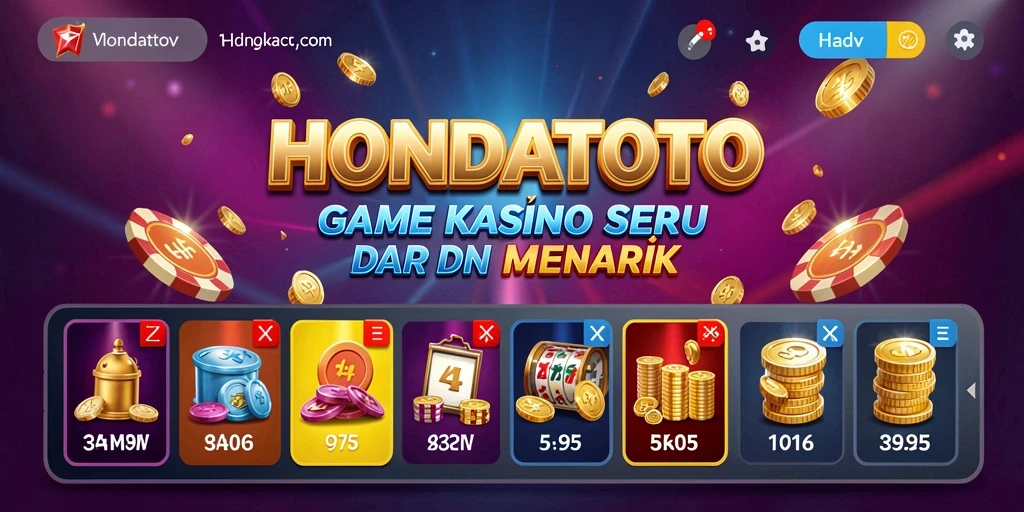 Menampilkan gameplay seru HONDATOTO dengan berbagai permainan kasino.