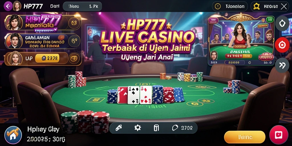 Tampilan gameplay mendebarkan di HP777 dengan dealer langsung.