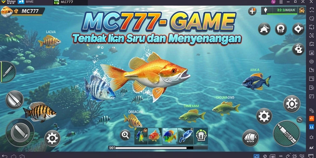 Screenshot menampilkan aksi seru dalam gameplay Tembak Ikan MC777.