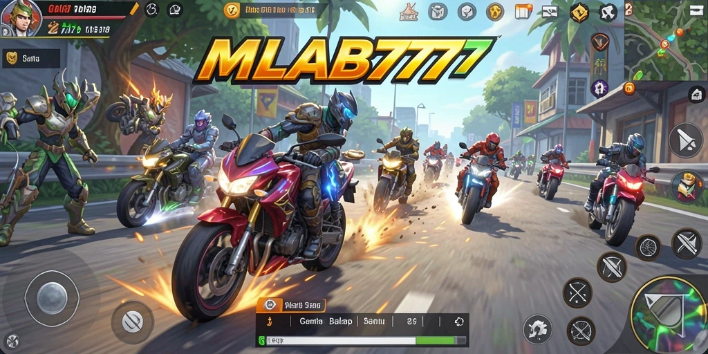 Tampilan gameplay balap motor yang mendebarkan di MLBB777.
