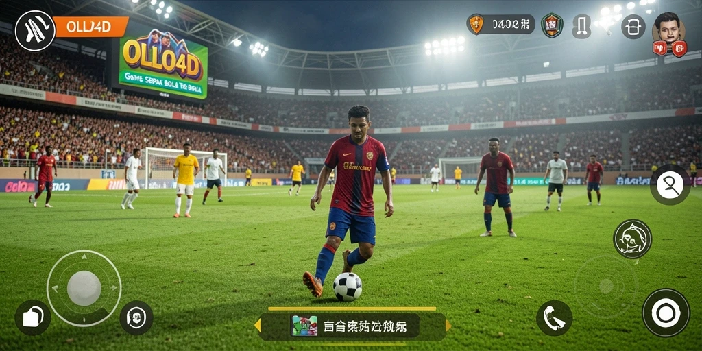 Tampilan gameplay OLLO4D yang menegangkan dan realistis dalam pertandingan sepak bola.