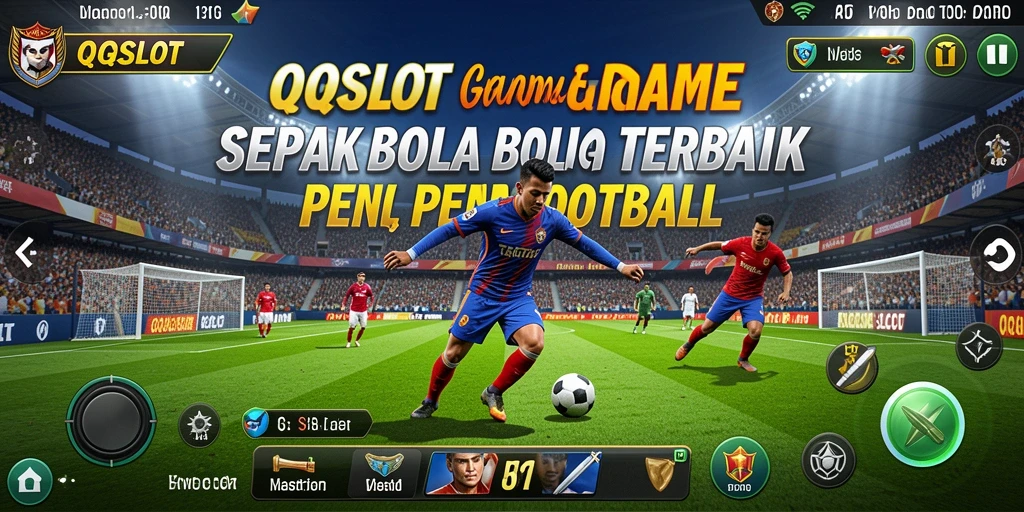 Screenshot QQSLOT menampilkan aksi seru di lapangan Football.