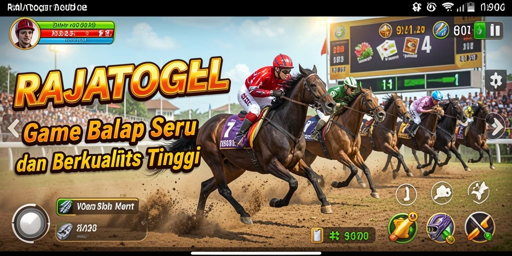 Tampilan gameplay seru di RAJATOGEL dengan balapan menegangkan.