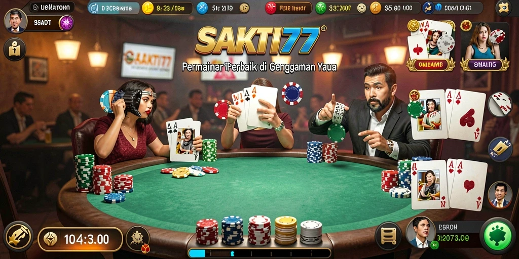 Tampilan menarik dari gameplay Poker SAKTI77 yang mendebarkan.